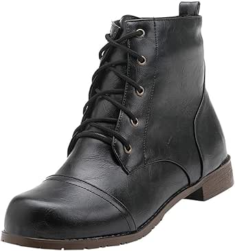Líder de los hombres Botines Cortos Tobillo Botas Desnudas Zapatos de Tacón  Cuadrado Casual Corto Cordones Botines, 8.5, Negro : Ropa, Zapatos y  Joyería - Amazon.com