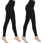 MANZI 2 Pairs 400D Women's Black Thermal Warm Winter Fleece Tights