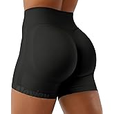 VOYJOY Workout Biker Shorts Women High Waist Seamless Hidden Scrunch Butt Lifting 4.5" Impact Yoga Gym Shorts