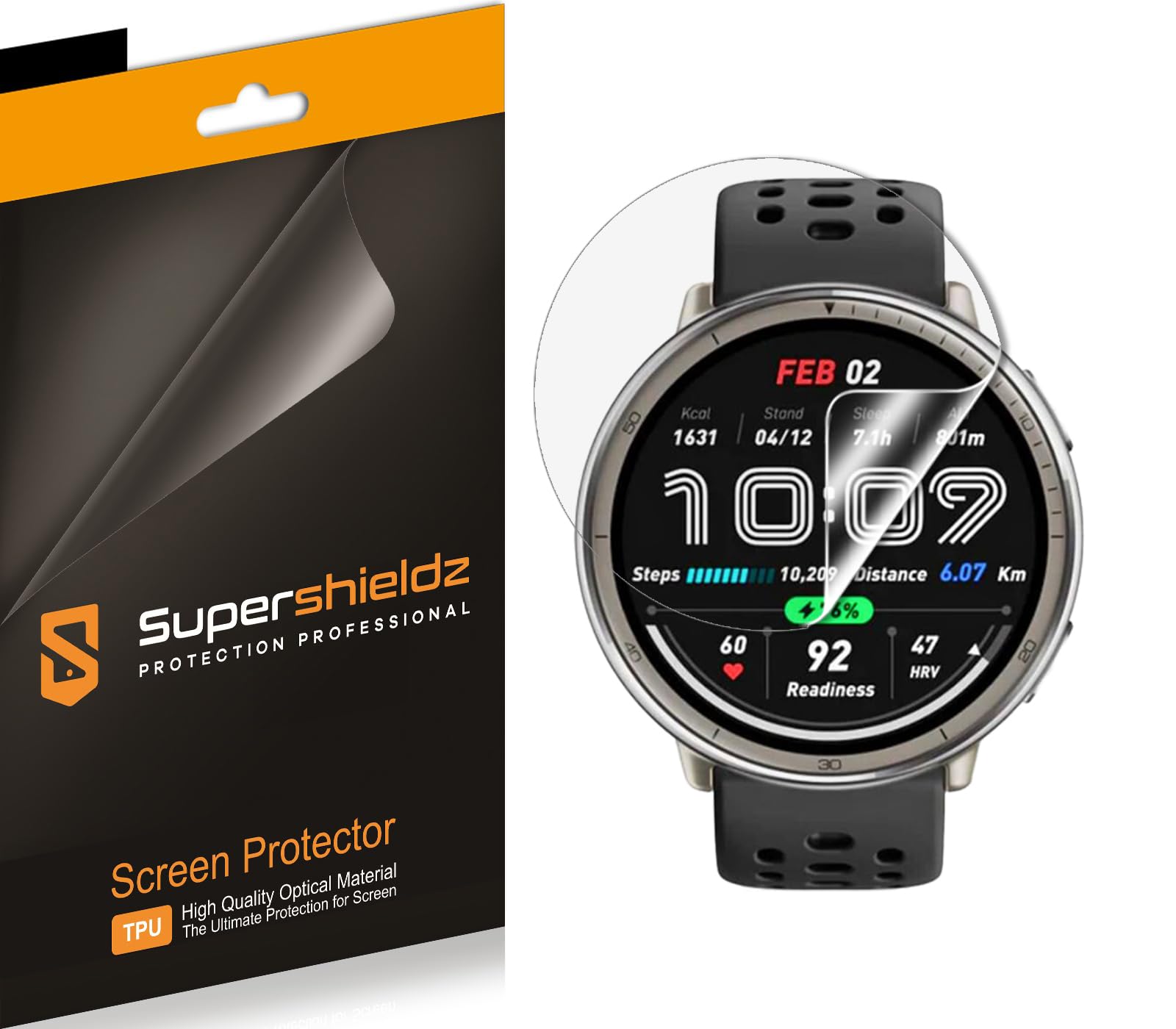 Photo 1 of Supershieldz (3 Pack) Designed for Amazfit (Active 2) Screen Protector, High Definition Clear Shield (TPU)