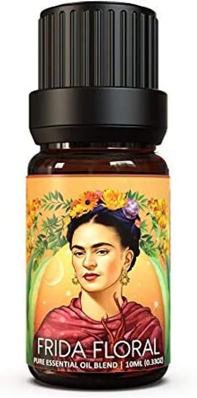 Ecodrop Frida Floral Pure Essential Oil Blend of 5 Oils for Mind, Body & Skin - 10 ml | Mix of Lavender, Ylang Ylang, Palmarosa, Mandarin & Lemon | Natural Floral Notes & Warm Citrus Fragrance