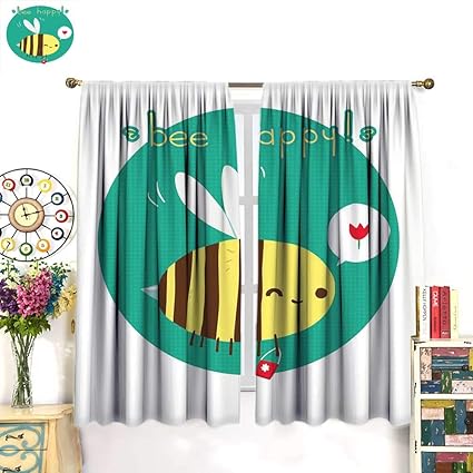 Amazon Com Queen Bee Customized Curtains Winking Bumblebee