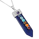 Nupuyai 7 Chakra Stone Necklace for Unisex, Healing