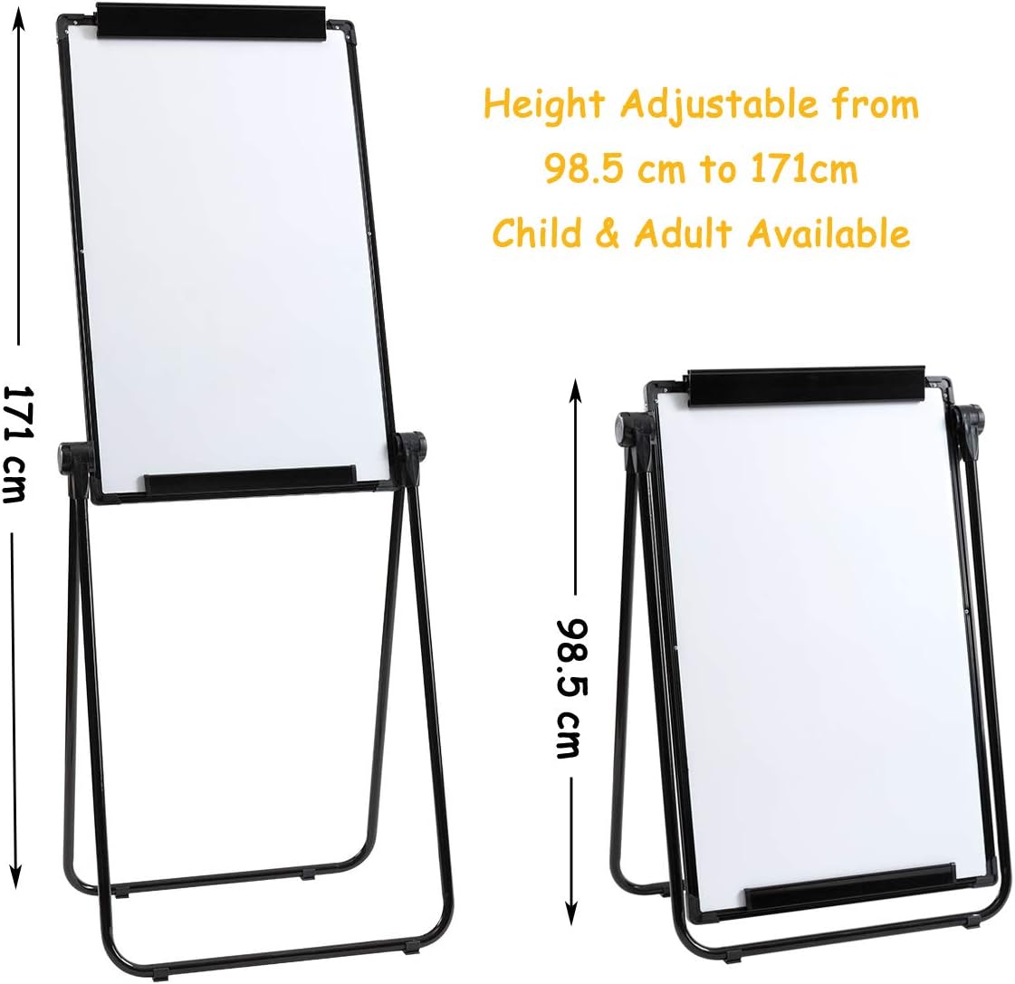 DOEWORKS Flip Chart Easel Whiteboard 90x60cm U-Stand, Double Sides Magnetic White Board Flipchart - Image 5