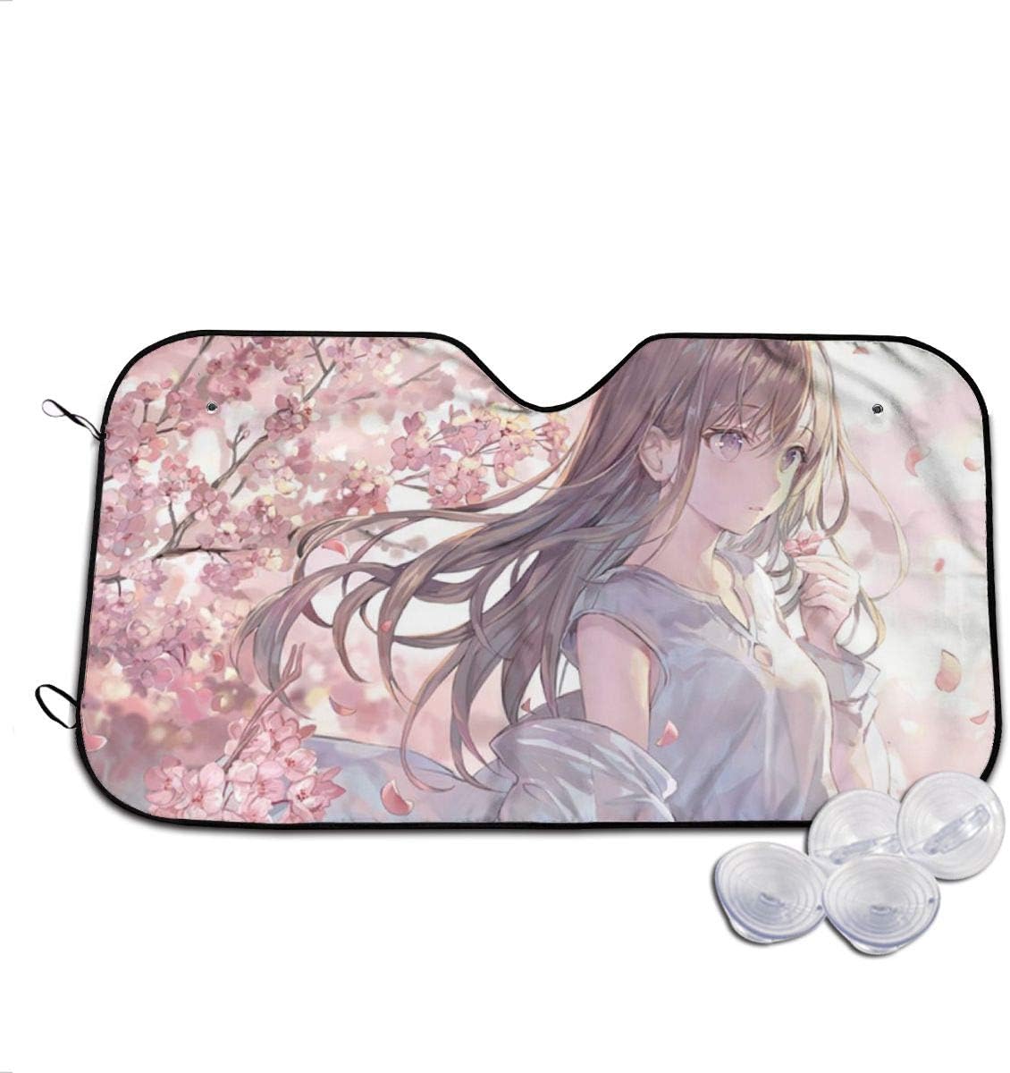 Amazon アニメの女の子桜 サンシェード 車 グラス 日よけ 折りたたみ カーサンシェード 遮光 断熱 紫外線対策 日焼け防止 簡単着脱 日除け 車 バイク 車 バイク
