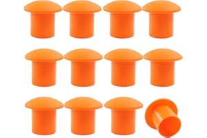 Litoexpe 12 Pcs Mushroom Rebar Cap, Plastic Reinforced Protective Cap for Diameter 10-25mm Reinforcement, Orange