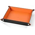 Valet Tray for Men Women, Vanity Trays Catchall Tray for Dresser Top Desk Storage Bedside, Travel PU Leather Tray Jewelry Key Phone Coin Change Watches and Candy Holder Sundries Entryway Tray