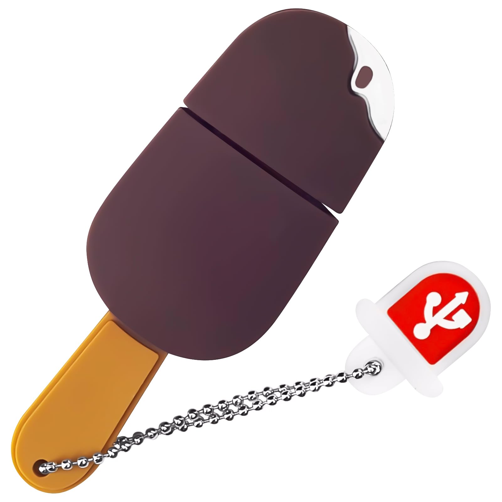 64GB USB Flash Drive Chocolate Popsicle Shaped, BorlterClamp Novelty Memory Stick USB Drive Thumb Drive for External Data Storage