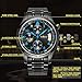 SONGDU Mens Quartz Multifunction Big Face Casual Date Watch Cool Blue Hand Stainless Steel Band