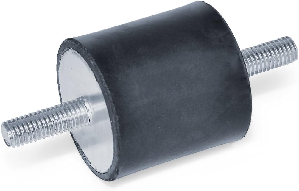 Ganter Grade Elements Bump Stop - GN 351 with 2 Bolts Natural Rubber, Black, GN 351-30-30-M8-SS-55, Gewinde: M8; Durchmesser: 30mm