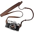 TARION Camera Strap Genuine Leather DSLR Neck Strap Belt Film Camera Shoulder Strap Long Adjustable SLR Mirrorless Camera Strap Vintage Brown L1