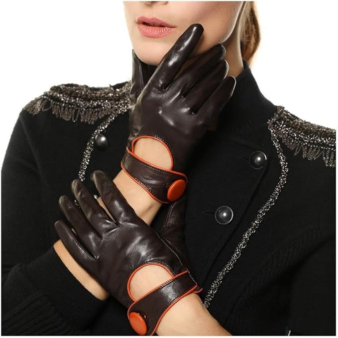 Leather Gloves Ladies Leather Gloves/Hit Color/Fashion Hand Warm Winter warm Amazon.co.uk Clothing