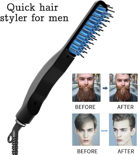 Electric Hair Straightener Brush Men S Fast Beard Straight Hair
