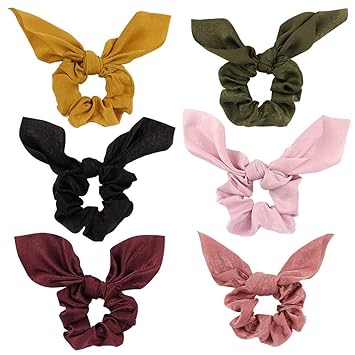 Amazon Com Jaciya 6 Pack Hair Elastics Scrunchies Chiffon Hair