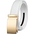 Founders & C Men's Ratchet Belt 1 3/8",Leather Dress Belt Adjustable with Click Sliding Buckle Trim to Exact Fit