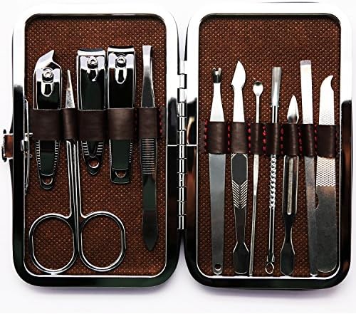 Ownuzz 12Pcs Manicure Set, Stainless Steel Nail Clipper Set with case, Personal Pedicure Kit for Women Men Girls Travel