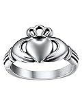 Silver Claddagh Rings Irish Love Jewelry for Female