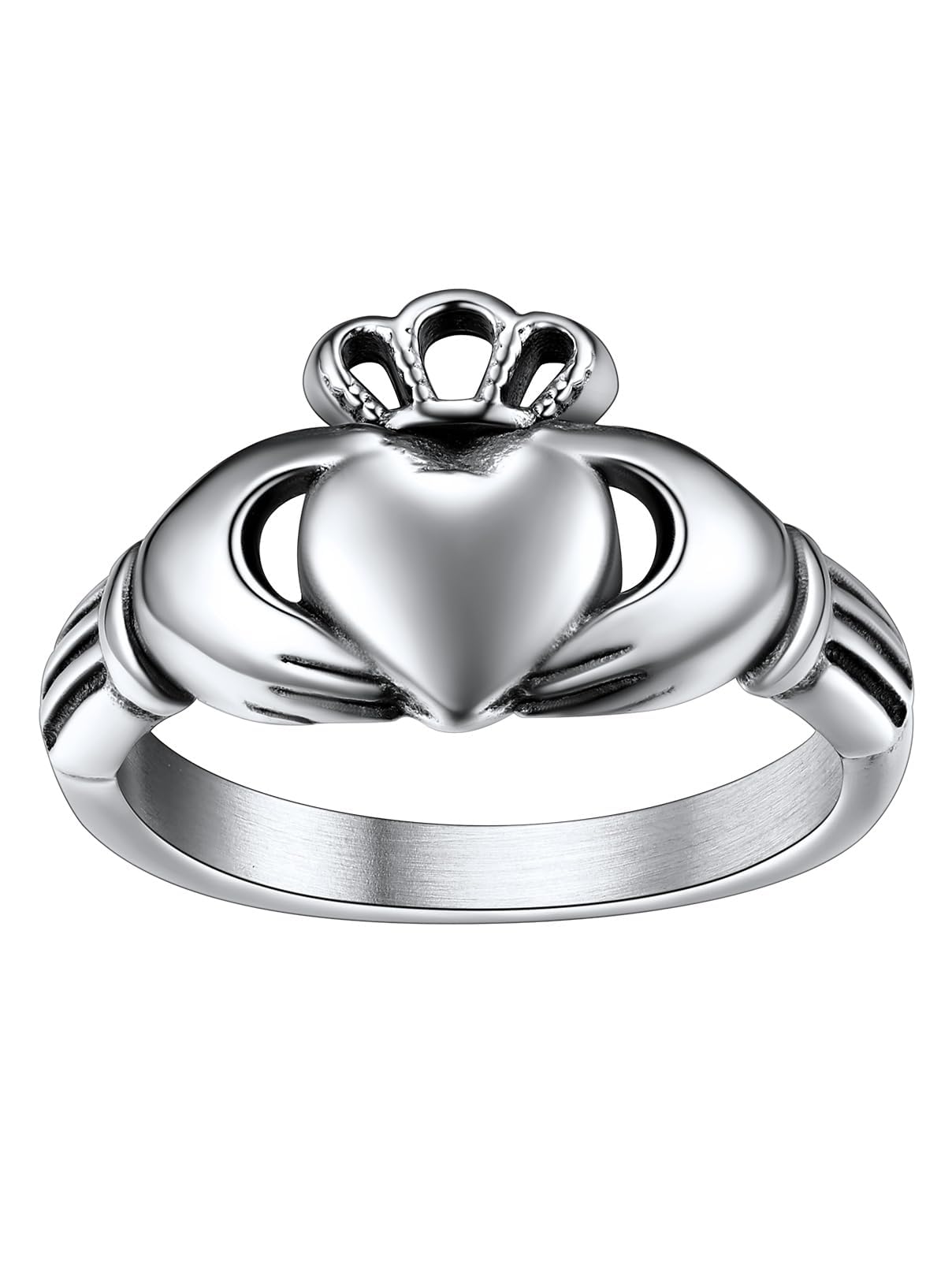 Silver Claddagh Rings Irish Love Jewelry for Female