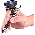 Eyoyo 1D Bluetooth Wearable Ring Barcode Scanner, Portable Mini Finger Bar Code Reader with 2.4GHz Wireless & USB Wired Connection for iPhone iPad Android iOS, for Book, Warehouse Inventory, Express