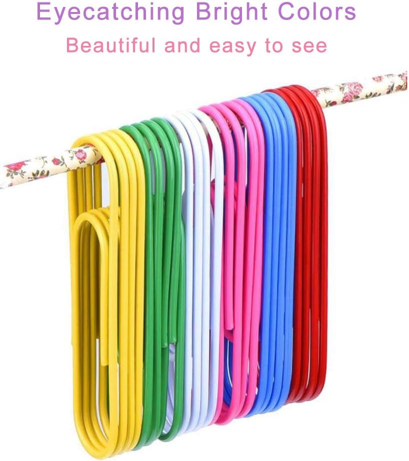 Coideal Extra Large Paperclips Coloured - 30 Pcs 4 Inch Jumbo Paper Clips Vinyl Coated 100mm Big Metal Office File Clips - Image 3