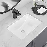 Lofeyo Undermount Bathroom Sink 20''x14'' White Rectangle Bathroom Sink Porcelain Ceramic Sink Vanity Basin Lavatory Sink Ves