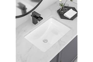 Lofeyo Undermount Bathroom Sink 20''x14'' White Rectangle Bathroom Sink Porcelain Ceramic Sink Vanity Basin Lavatory Sink Vessel Sink