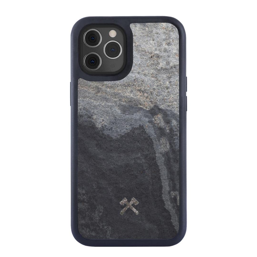 Woodcessories - Bumper case compatible with iPhone 12 Pro Max case grey stone camo