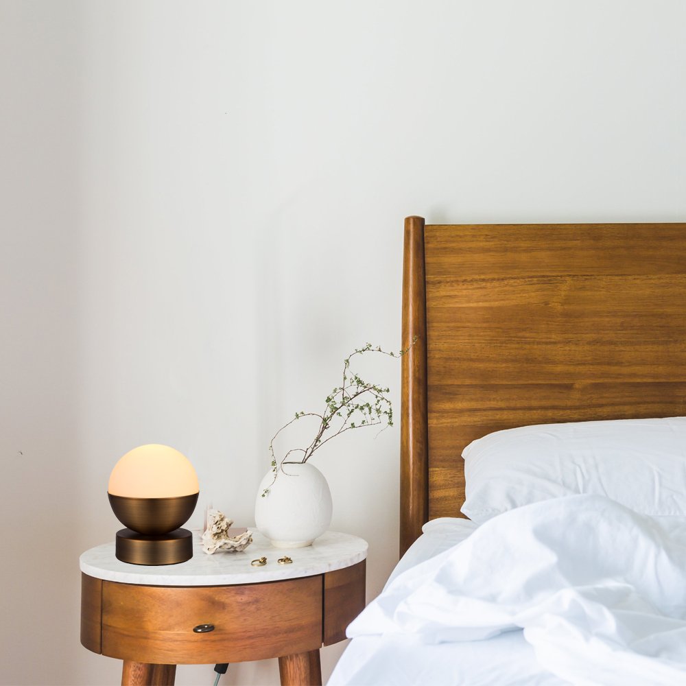 JINZO Touch On Table Lamp Nightlight Dimmable Bedside Lamps For Bedrooms Nursery Lamp E12 Base Contemporary Age Brass Finished