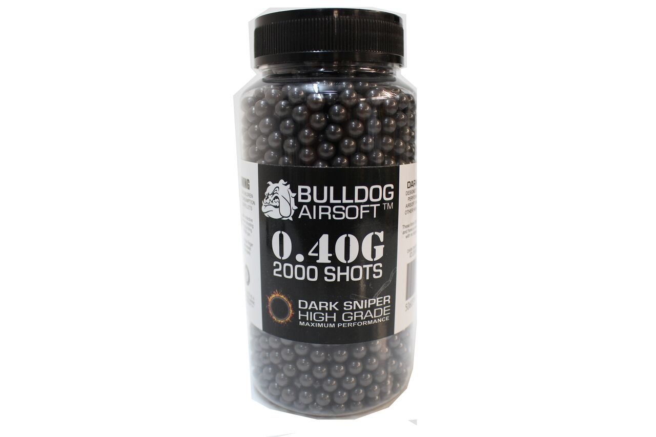 2000 BULLDOG HIGH PRO GRADE 6MM 0.40G WEIGHT BLACK BB PELLETS FOR ACCURACY SUPERIOR DISTANCE DARK SNIPER