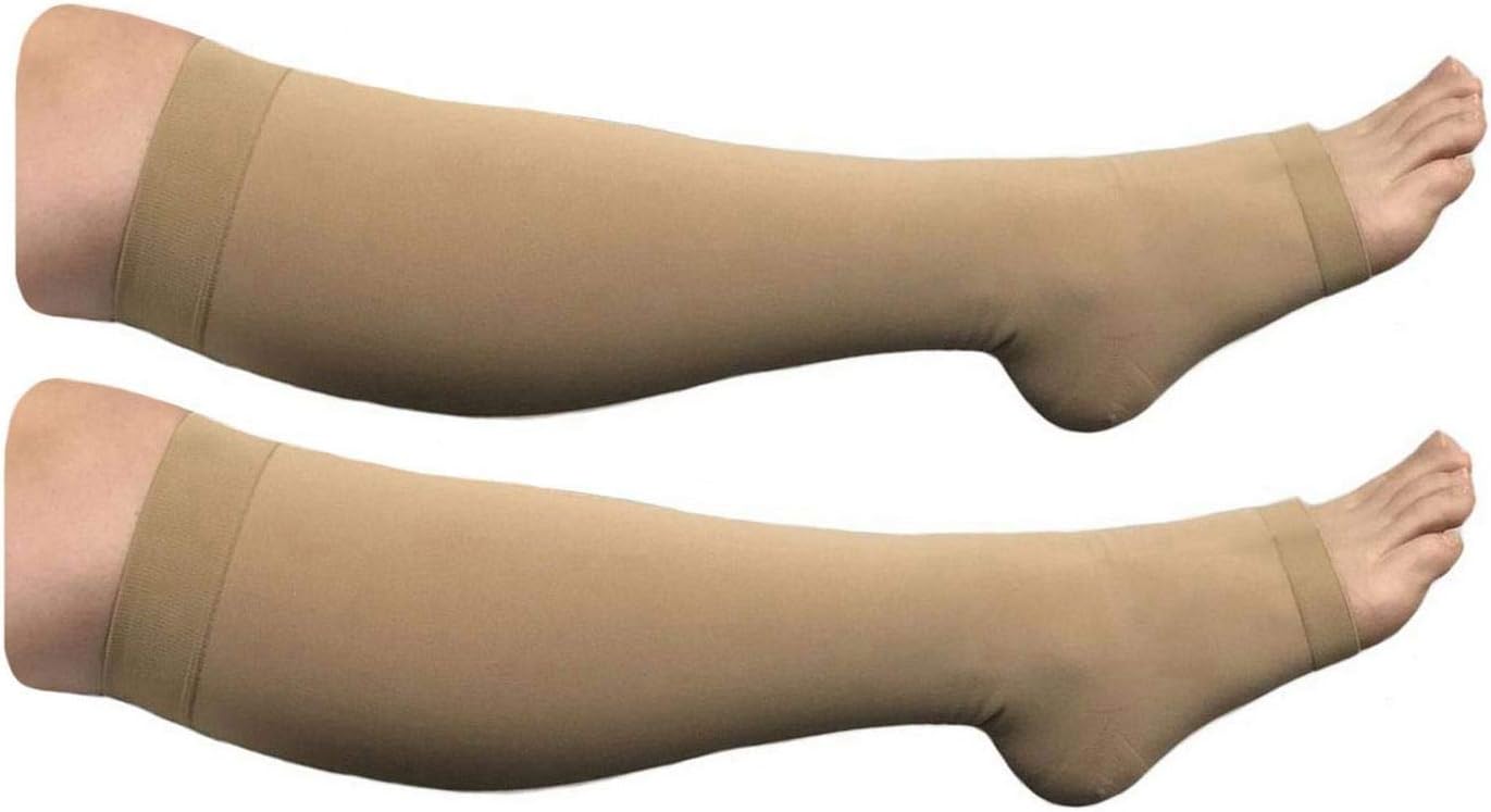 HealthyNees Big Tall Plus Calf Extra Wide 20-30 mmHg Open Toe Compression Socks