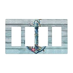 Nautical Anchor 4 Gang Quad Rocker Light Switch
