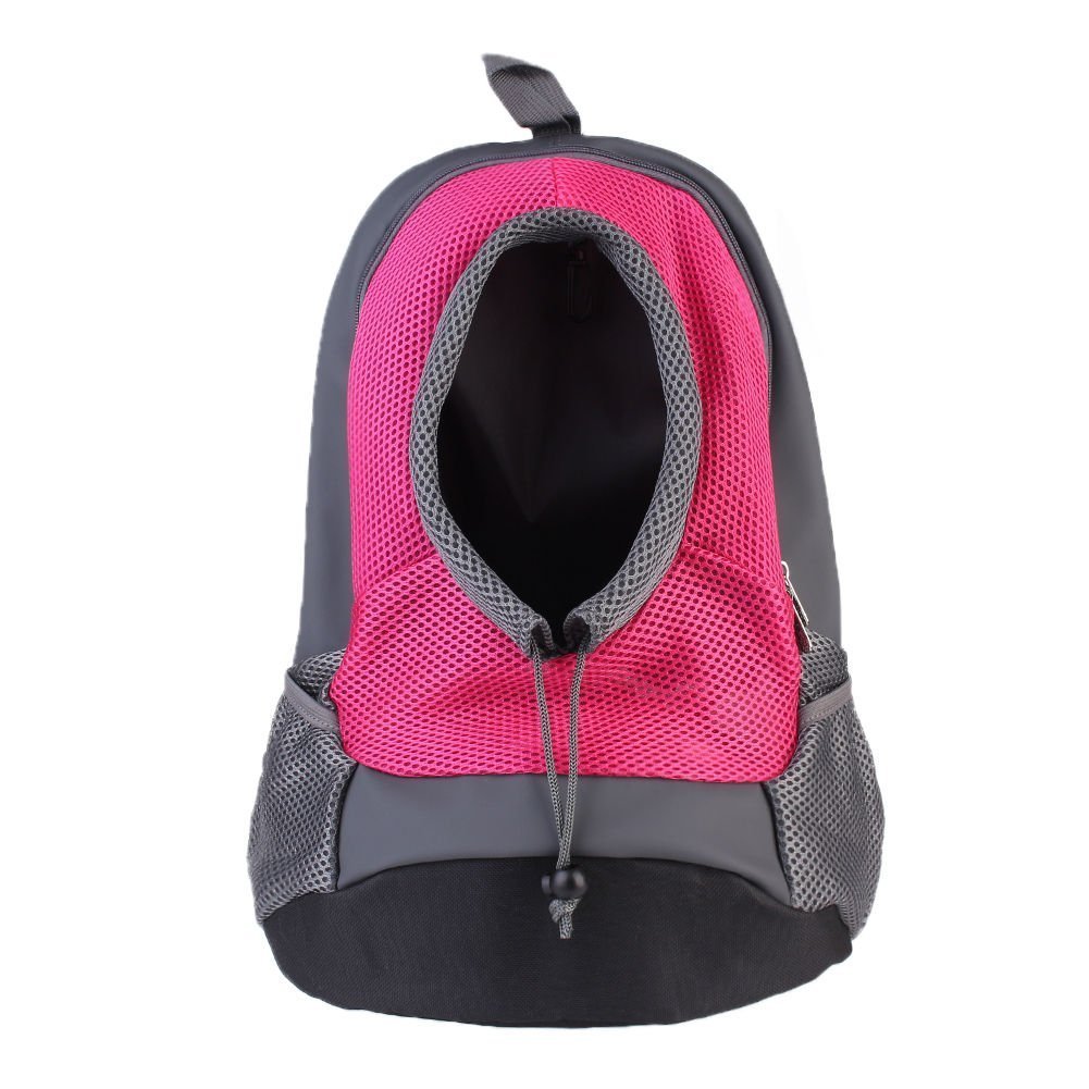BENWEI Pet Carrier, Breathable Double Shoulder Dog Pet Puppy Bags Backpack Knapsack Rucksack Cat Carrier Packsack Travelling Pet Holder Bag for Biking, Hiking, Trip, Shopping (Medium, Pink)