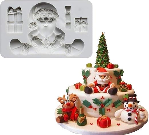 Amazon Com Busoha Christmas Molds Sitting Santa Claus Mould