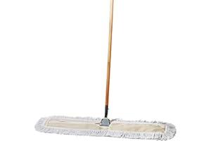 Tidy Tools Commercial Dust Mop & Floor Sweeper, 36 in. Dust Mop for Hardwood Floors, Cotton Mop Head, Wooden Broom Handle, Industrial Dry Mop for Floor Cleaning & Janitorial Supplies