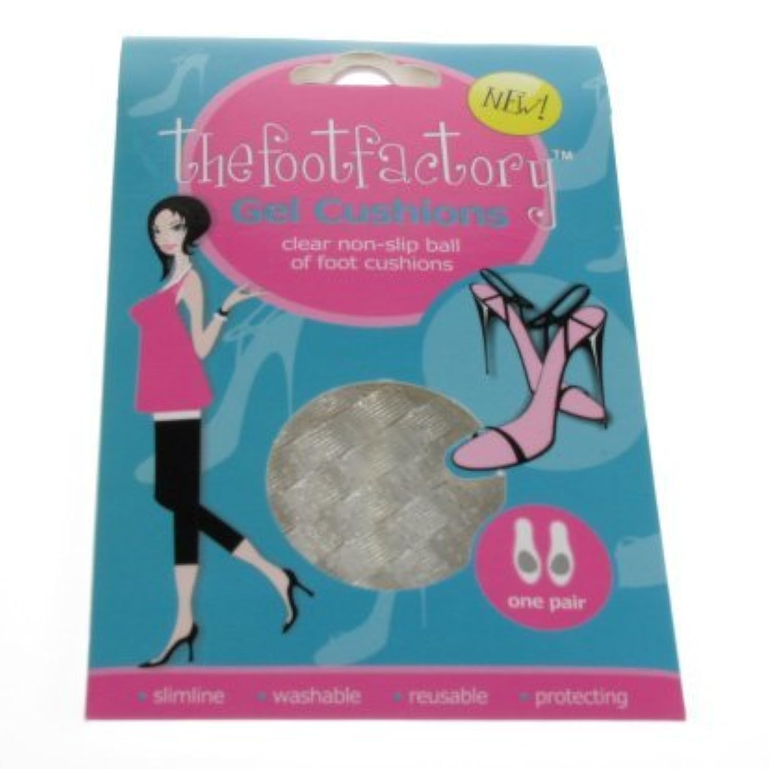 The Foot Factory Gel Cushions, Clear, 2 Count