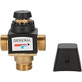 3-Way Mixing Valve 3/4 Mixing Valve DN20 Male Thread Brass Thermostatic Mixing Valve, for Equipped with Domestic Hot Water De