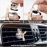 URAQT Bear Pilot Retro Air Freshener Vent Clip with 2 Fragrance Tablets Brown view 5
