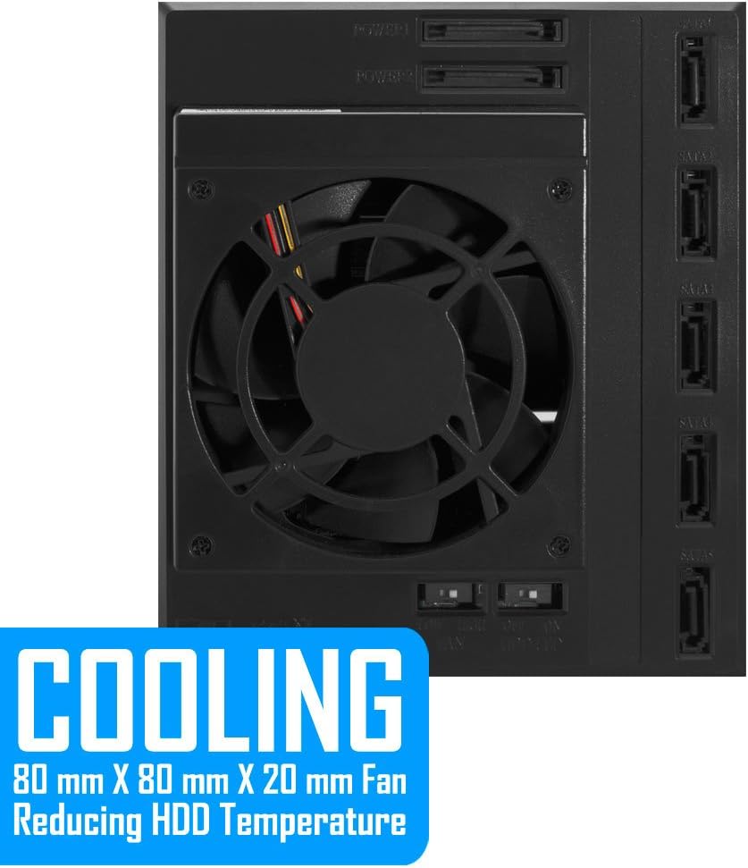 Kingwin SSHD Hard Drive Enclosure Internal 5 Hot Swap Bay Mobile Rack 3.5” SSD Hybrid HDD, Backplane Enclosure, Support SATA I-III & SAS I/II 6 Gbps: Computers & Accessories