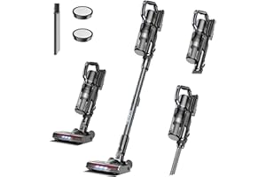 FABULETTA Cordless Vacuum Cleaners for Home, 6 in 1 Cordless Stick Vacuum Cleaner with 250W/24Kpa Powerful Suction, Up to 45 Min Runtime, Great for Pet Hair & Hard Floor, Ultra-Lightweight, Black