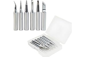 DYRUILANBO 900M Soldering Iron Tips Replacement for Hakko 936 937 Soldering Station，Soldering Tips for Yihua,Atten,Ryobi, Vastar,Sywon,Tabiger,SOAIY (6 Pcs 900M-T Solder Tips with Chisel, Cone,knife)