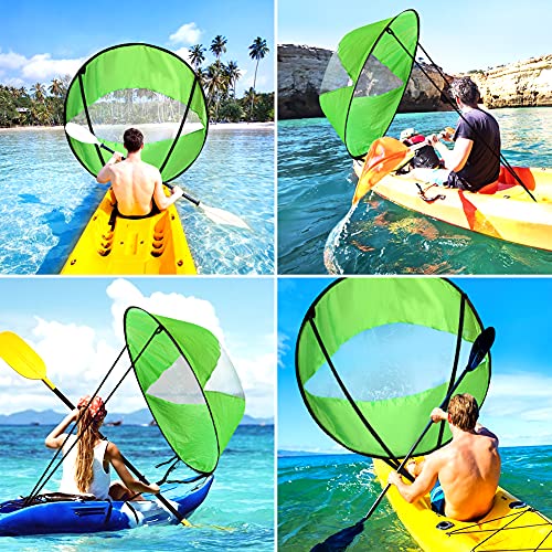 KKUYT Kayak Sail, 42''Tandem Kayak Canoe Paddles Board Downwind Wind Sail Kit with Clear Window