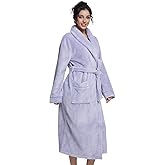 Sofprace Womens Long Fleece Robe Soft Plush Robes for Women Warm Bathrobes Comfy House Coat Full-length with Pocket