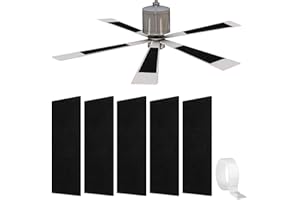 TLPCRKI 5 Pcs Ceiling Fan Filters - Activated Coconut Shell Carbon Air Filters,Ceiling Fan Replacement Blades,Easy Install,Keep Air Fresh for Home Bedroom Kitchen Office(COLOR:black)