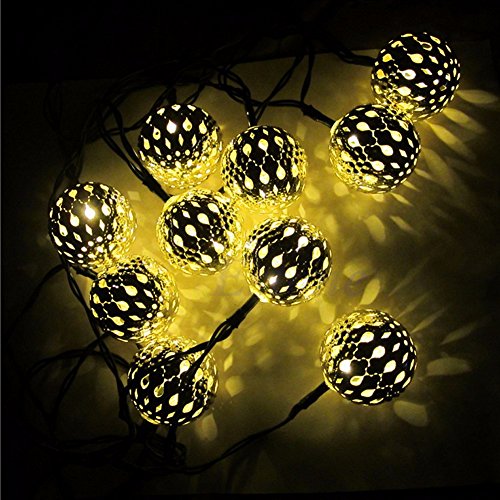 image for Idealgo 1.5M 20 LED Solar Powered Globe String Lights Ball String Ligh