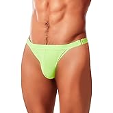 MIZOK Men's Sexy Solid Swim Bikini Swimsuit Quick Dry Metal Buckle Ring Swimwear