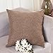 Home Brilliant Decoration Linen Square Throw Cushion Pillow Case Cover for Sofa, Brown, 18 x 18