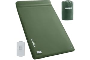 Double Inflating Sleeping Pad Camping, Elegear CumbreX™ 9.5 R-Value Foam Camping Mattress Pad 3.1" Thick with Pillow Built-in