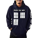 Ripple Junction Doctor Who Men’s Full Zip-Up Hooded Sweatshirt Tardis Police Public Call Box Pull to Open Officially Licensed