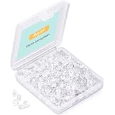 iBayam Silicone Earring Backs Earring Backings 1200Pcs, Soft Clear Silicone | Fits Posts/Hoops/Fish Hooks/ Earring Studs, Ear Safety Back Pads Backstops Clutch Stopper Replacement &amp; Case, Diameter 4mm