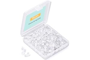 iBayam Silicone Earring Backs Earring Backings 1200Pcs, Soft Clear Silicone | Fits Posts/Hoops/Fish Hooks/ Earring Studs, Ear Safety Back Pads Backstops Clutch Stopper Replacement & Case, Diameter 4mm